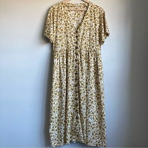 Madewell Button-Front Midi Dress in Batik Vine Size M